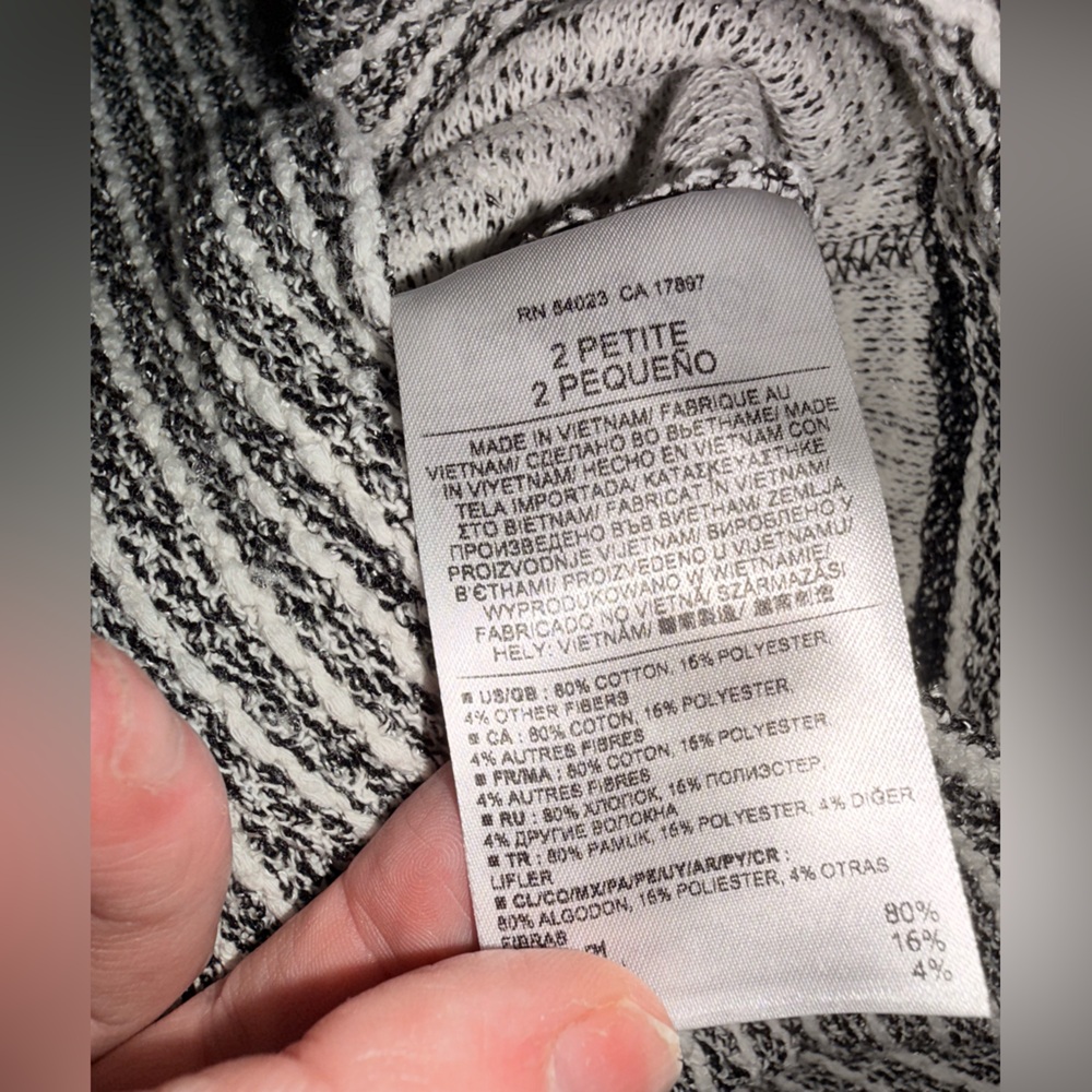 Banana Republic Textured Knit Long Sleeve Shift Dress Exposed Zipper Size 2P - Picture 12 of 13